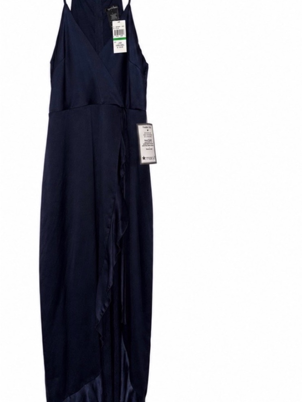 Speechless Navy Satin Maxi Dress with Spaghetti Straps
